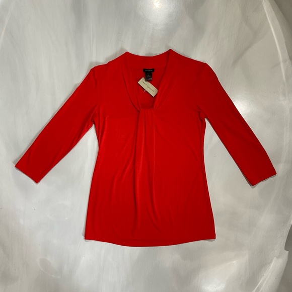 Ann Taylor Women’s Size Small Red Blouse with Long Sleeves NWT Lt Weight EZ2PAK - Picture 9 of 10